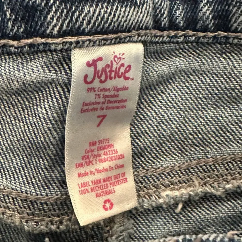 Justice Butterfly Jean sz 7 Girls